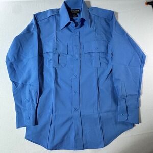 Tact Squad Mens Uniform Shirt Size M 15 15.5 Blue Long Sleeve Tactical